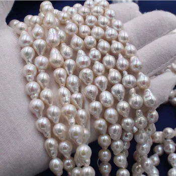 Barokní tvarované kapky vody perla cca 7-8mm přírodní sladkovodní pearl volné korálky DIY šperky příslušenství materiál