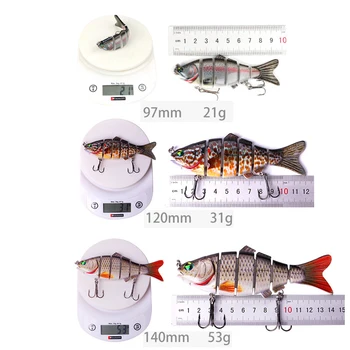 10ks Robotické Rybářské návnady Falešné Návnady Wobbler 6 Segements Multi Spojované Tvrdé Umělé Swimbait Crankbaits Pesca Robobait Peche
