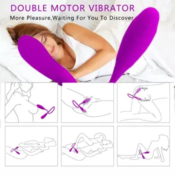 Sexuální Hračky pro ženy, Double Dildo, Anální Vibrátory Muži 7 Rychlostí Vibrační Vajíčka pro Dospělé Dobíjecí Masturbator Klitoris Stimulátor
