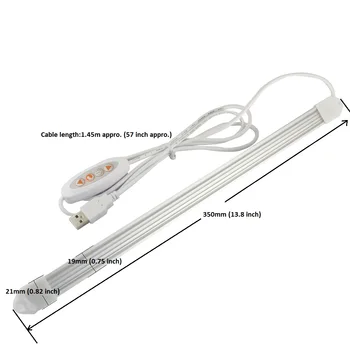 USB LED Light Bar 5V Tuhé LED Strip pro Kuchyně Stmívatelné Hliníkové Světlo Bar pro Pod Skříň Osvětlení Teplé Chladné Bílé