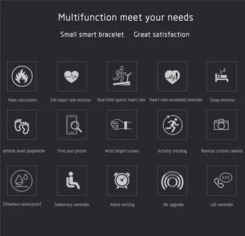 Ataliqi M4 Chytrý Náramek Srdeční Frekvence Monitoru Fitness Tracker, Inteligentní Kapela Push Zprávy Hodinky pro Xiaomi čest IOS telefon