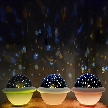 UFO Hvězdnou Oblohu Projekce Noční Světlo Barevné LED USB Děti, Děti, Dítě, Spánek Romantické Lampa Domů Oceánu Tabulka Atmosféra Lampa