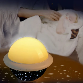 UFO Hvězdnou Oblohu Projekce Noční Světlo Barevné LED USB Děti, Děti, Dítě, Spánek Romantické Lampa Domů Oceánu Tabulka Atmosféra Lampa