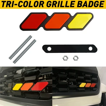 1 Sada Gril Odznak Znak Tri-Barva, pro Toyota Tacoma 4 Runner Sequoia Highlander Rav4, Žlutá/Oranžová/ČERVENÁ