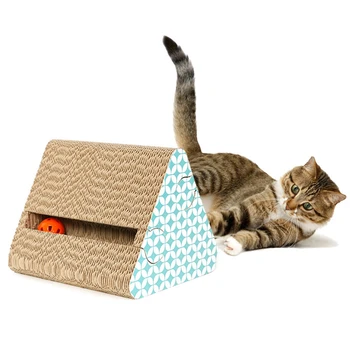 Triple-do Kouta Pevné Cat Scratch Board Vertikální Vlnitého Papíru s Bell Dráp Mlýnek na Ochranu Pohovka
