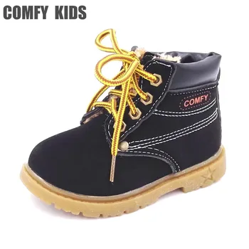 Pohodlné dětské módní podzim zimní snow boty pro chlapce a dívky měkké ploché s plyšové teplé boty dětské boty dětské dětská velikost 21-30
