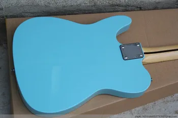 Velkoobchodní Továrny vlastní modré polo-duté elektrická kytara s javorovým hmatníkem,bílý perlový pickguard,může být přizpůsoben