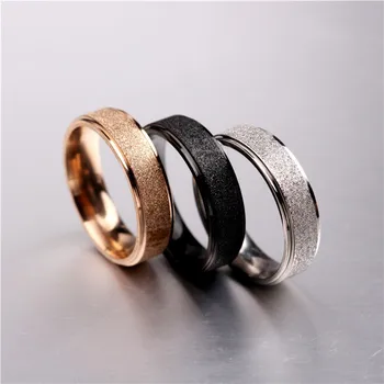 6mm šířka titanové oceli matt black rose gold stříbrná barva muži zásnubní prsten snubní pro muže prst šperky design R4669b
