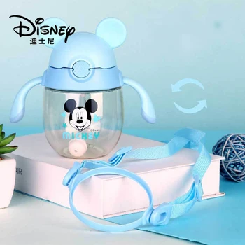 Disney dětské Voda Cup Dětská Rukojeť Popruh nepropustných a Drop-Odolný dětský Vodní Dětská Plastová Pití z hrnečku s Brčkem