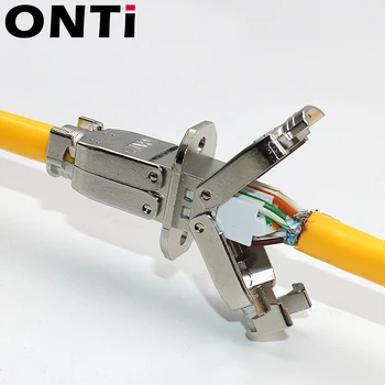 ONTi Cat7 Kabel prodlužovací Spojovací Adaptér Připojení RJ45 Lan Konektor Kabelu Plně Stíněný Tool-free Připojení