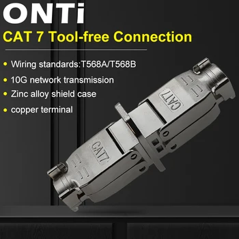 ONTi Cat7 Kabel prodlužovací Spojovací Adaptér Připojení RJ45 Lan Konektor Kabelu Plně Stíněný Tool-free Připojení