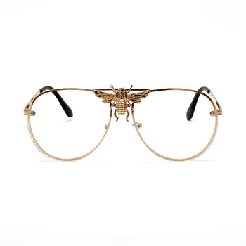 MEESHOW Nejnovější Bee Cool Pilotní sluneční Brýle Muži Retro Slitiny Značky Odstíny Brýle