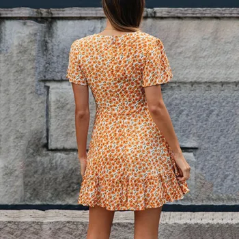 KANCOOLD šaty Ženy Letní Krátký Rukáv Tisk V Krku Ležérní Krátké Šaty Bohe Streetwear móda nové šaty momen 2020APR11