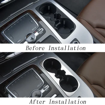 Car Styling Interiéru z Nerezové Oceli nálepka Vody Držák Panelu Dekorace, Kryty, Samolepky Střihu Pro Audi Q7 Auto Příslušenství