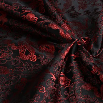 Tranditonal Black Red Dragon Brokátu Tkaniny 50x72cm Žakárové Oblečení Kostým patchwork látkové Čalounění Vybavení Materil Curt