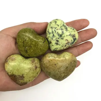 Velkoobchodní 1ks Přírodní Zelené Opál, Křemen ve Tvaru Srdce Leštěné Kameny Léčivé Dekor Přírodní Křemenné Krystaly