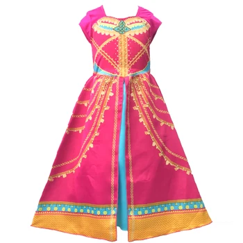 Aladdin Jasmine Šaty Kostým Růžová Fuchsie Oblečení Pro Děti