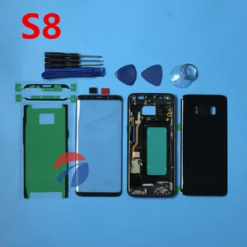 Full Kryt Case Šasi Middle Frame Bezel Baterie dveře, Přední Sklo Pro Samsung Galaxy S8 Plus G955F S8 G950 G950F