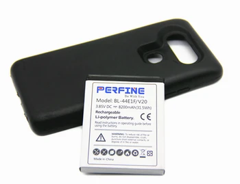 Perfine Baterie Pro LG V20 BL-44E1F 8200mAh Li-Polymer Rozšířená Baterie s Černé TPU Ochranné Pouzdro pro H918 VS995 F800
