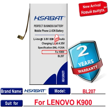 HSABAT BL207 3700mAh Mobilní Telefon Baterie pro LENOVO K900 Baterie