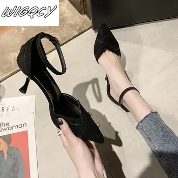 2020 brzy na jaře novou barvu odpovídající módní sandály ženy korejské verzi poukázal na vysokém podpatku spony ženy dvouhra boty