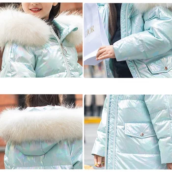2020 Zimní Zahustit Děti s Kapucí Dolů Svrchní Teplé Dívky Děti Bunda Snowsuit dětské Oblečení Bundu Dívka kabát Oblečení