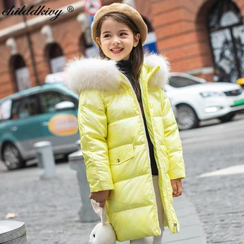 2020 Zimní Zahustit Děti s Kapucí Dolů Svrchní Teplé Dívky Děti Bunda Snowsuit dětské Oblečení Bundu Dívka kabát Oblečení