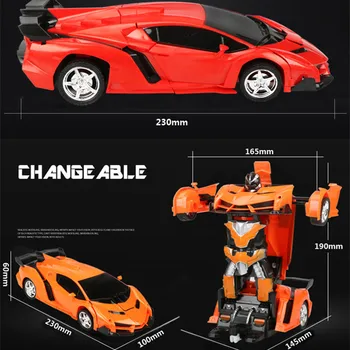 RC Robot Auto Dálkové Ovládání 2 v 1 1:18 Transformace Roboty hračka Deformace Sportovní Vozidla, Auta pro Děti, Děti