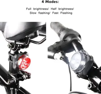 Cyklistika Ocas Klip Světlo Svítilny, Vodotěsné Kolo Přední Světla Super Bright Mountain bike USB nabíjecí zadní Světlo LED Výstražné Světlo