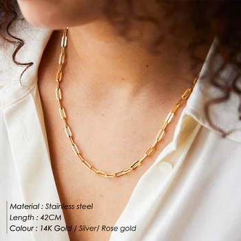 Zlato z nerezové oceli 316L řetěz náhrdelník ženy řetězce náhrdelník pro ženy značky šperky velkoobchod YX25111