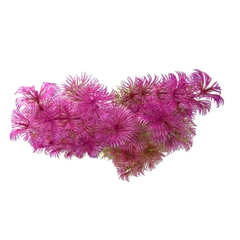 Umělé Rostliny 15-20 cm, Akvarijní Dekorace Vodní Rostliny fialová + zelená