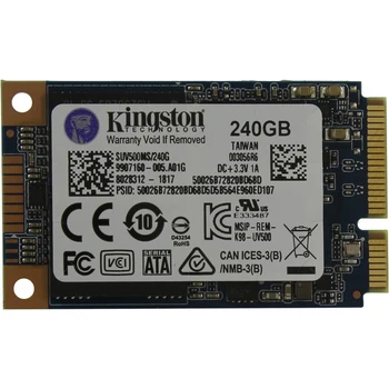SSD Kingston UV500 SUV500MS / 240G SSD, 240GB, mSATA (mini SATA), čtení: 520 Mb / s, zápis: 500 Mb / s, TLC 3D NAND, TRIM, 256-bitovým AES