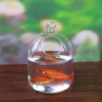 Mrosaa Fish Tank Závěsné Akvárium Bowl Flower Plant Vázu Stůl, akvárko Výška 15cm pro Malé ryby chovatelské Potřeby Vysoké kvality