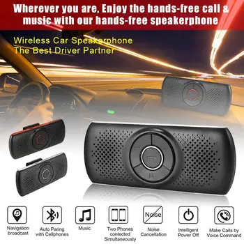 Bezdrátové Bluetooth Car Kit Sada Handsfree Hlasitý Telefon Multipoint Sluneční Clona Reproduktor Pro Telefony Smartphony