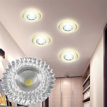 Moderní Crystal Glass Věnec Led Vnitřní Downlight pro Obývací Pokoj Kuchyně restaurace Stropy barevné Osvětlení Bull ' s Eye Lampa