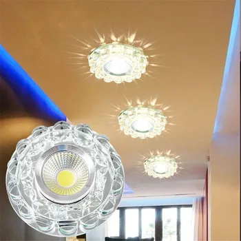 Moderní Crystal Glass Věnec Led Vnitřní Downlight pro Obývací Pokoj Kuchyně restaurace Stropy barevné Osvětlení Bull ' s Eye Lampa