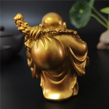 Zlaté Čínské Feng Shui Maitreya Smějící Se Buddha Socha, Socha, Zahrada Ornament, Bytové Dekorace, Peníze Soch Buddhy, Figurka