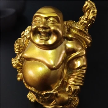 Zlaté Čínské Feng Shui Maitreya Smějící Se Buddha Socha, Socha, Zahrada Ornament, Bytové Dekorace, Peníze Soch Buddhy, Figurka
