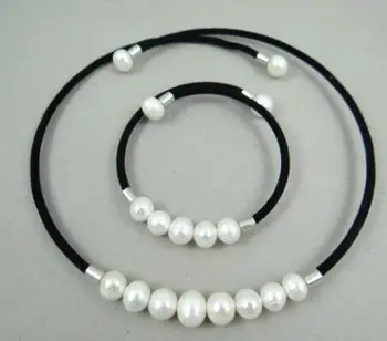 Přírodní Quartz crystal Sladkovodní Pearl Skutečnou Perlou Bílé Perly Šperky Náramek náhrdelník