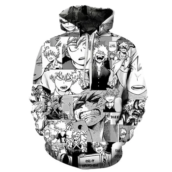 Můj Hrdina Academia Cosplay Bakugou Katsuki 3d Tištěné Anime Mikiny Muži/ženy Značky Mikiny Kostým Bundy Kvalitní Svetr