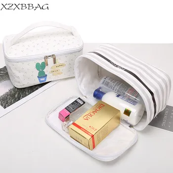 XZXBBAG Multi-Funkční Plátno kosmetické zrcadlo značka weiweixiang Kapsa na Zip Lady Cestovní Neceseres Organizátor Make-up Případě Velké Kapacity Umýt Toaletní Taška