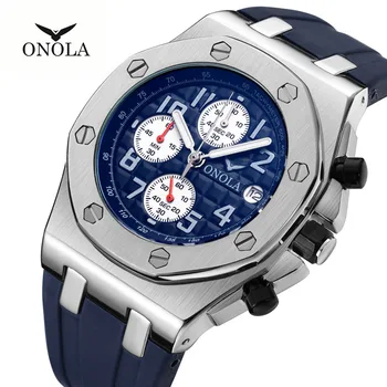 ONOLA Luxusní značky Módní cusual Sportovní Vojenské Muži Hodinky 2019 Multifunkční vodotěsné analogové stopky značkové hodinky muži
