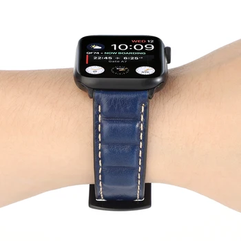 Pro Apple Watch 6 5 4 3 2 1 SE Pravé Kůže Popruh Watchband Pro iWatch 44 mm 40 mm 42 mm 38 mm Klasický Retro Náhradní Náramek