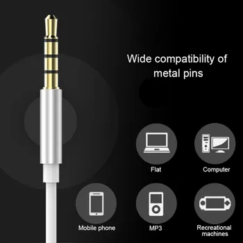 Originální In-ear Metal Sluchátka s Bass Stereo Sluchátka nastavení hlasitosti Mikrofon pro iPhone /Xiaomi Huawei Telefon MP3