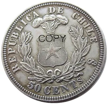 Chile Sada(1867-1872) 4ks 0.5 PESO Stříbro Plátované Kopie Mincí