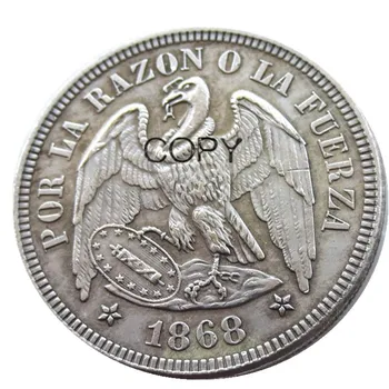 Chile Sada(1867-1872) 4ks 0.5 PESO Stříbro Plátované Kopie Mincí