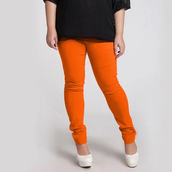 Hot Prodej Ženy Capris Dámské Legíny Skinny Plus Velké Velikosti Candy Barva Kalhoty, Extra Elastické, Super Elastický pás Kalhoty 6XL