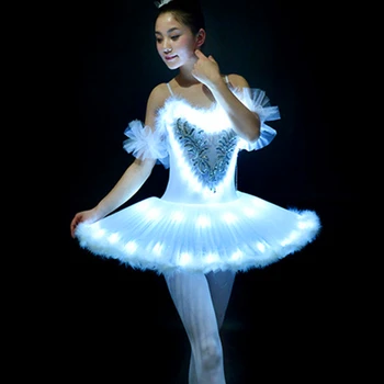 Profesionální Baletní Sukýnky LED Labutí Jezero Dospělé Balet Taneční Oblečení Tutu Sukně Žen Balerína Šaty Pro Holky Párty