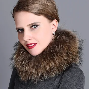 Ženy šály pro zimní natural silver fox kožešiny šátek teplý límec zbrusu nový módní kožešiny šál ženský zimní kožich prsten