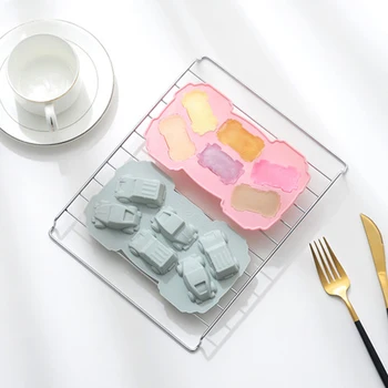 3D Auto Tvar Kreslený Úroveň Spotřeby Formy Silikonové Kreativní DIY Čokoládové zmrzliny, Pryskyřice Formy Použity Pro Klíčové Řetězce Náhodné Barvy